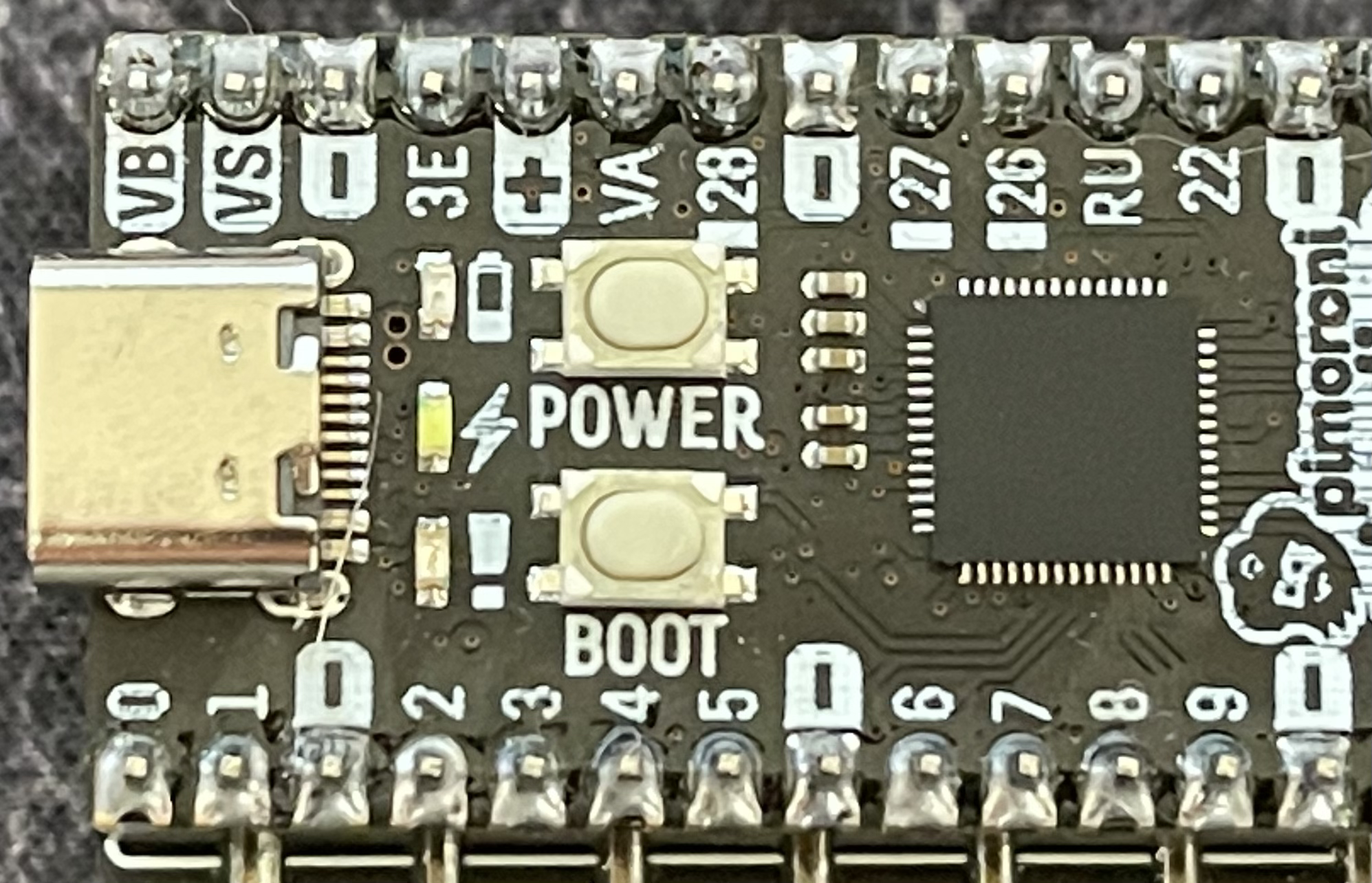 Pico LiPo power (on top) and boot (on bottom) buttons