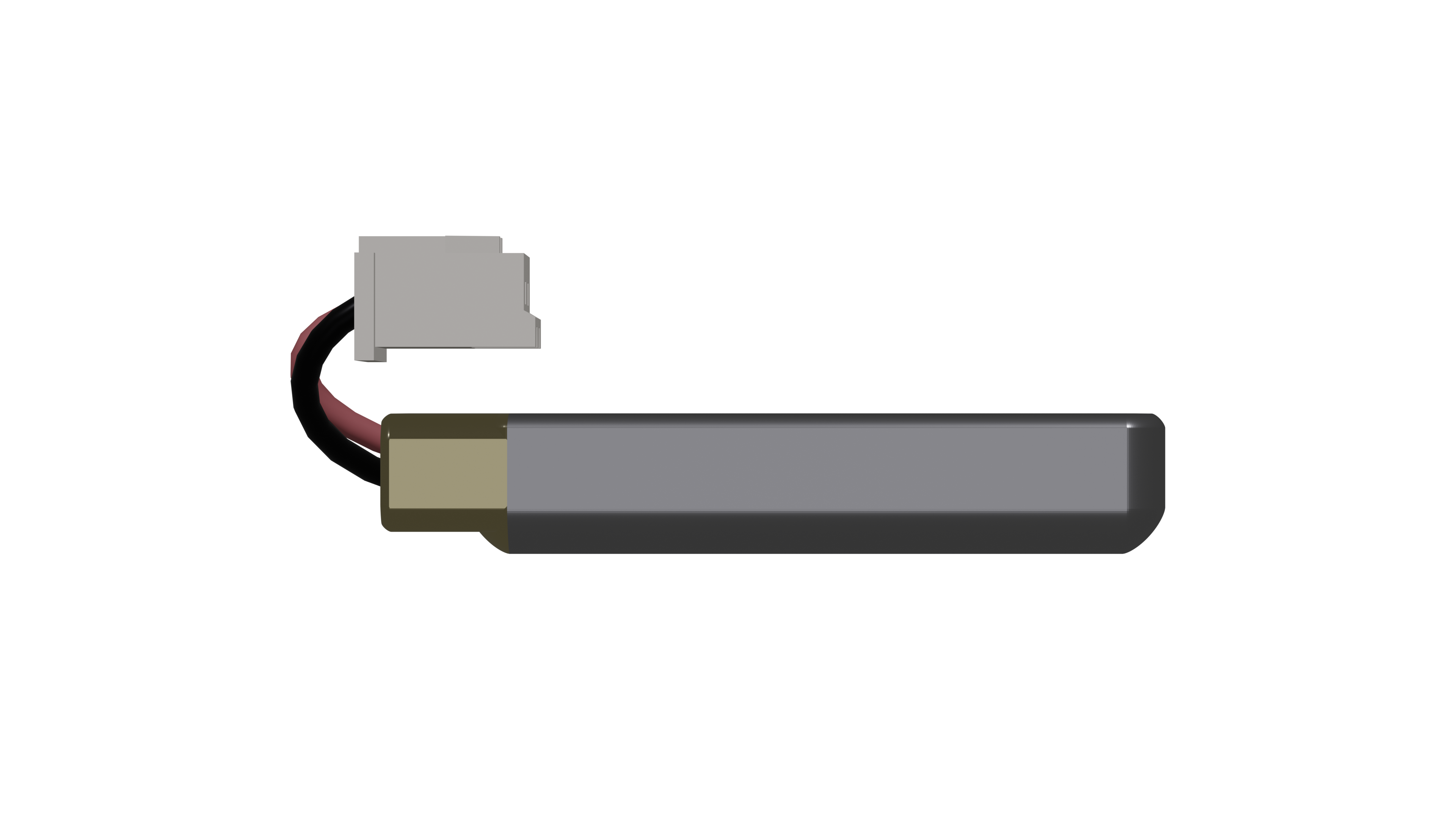 A 3D model of a small LiPo battery, model 301230