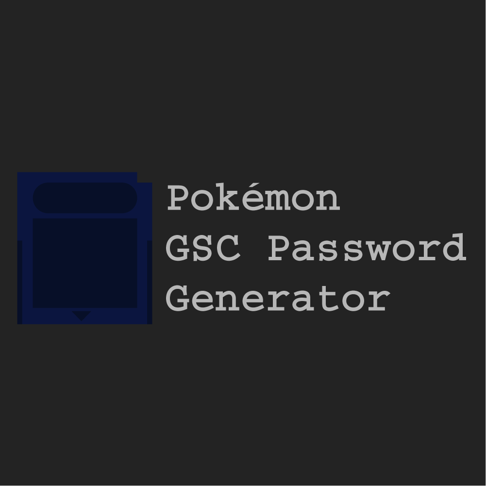 Pokémon GSC Clock Password Generator